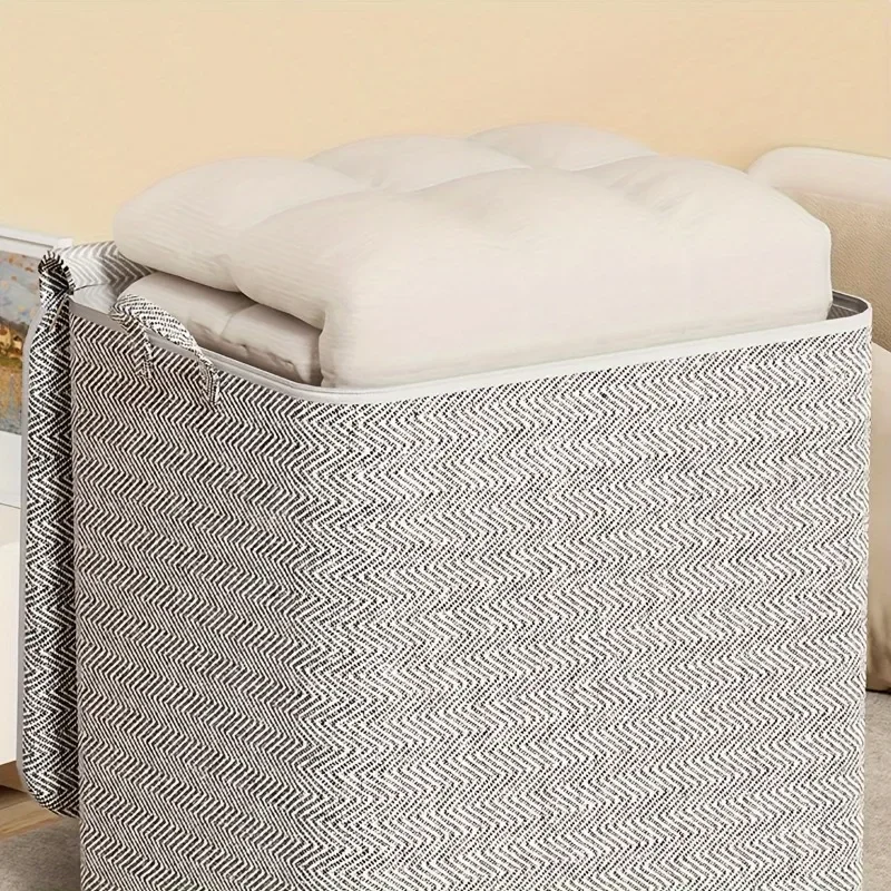 Large Capacity Quilt Organizer Storage Bag with Zipper Handle Clothes Quilt Luggage Travel Moisture-Proof Clothes Organizer 5