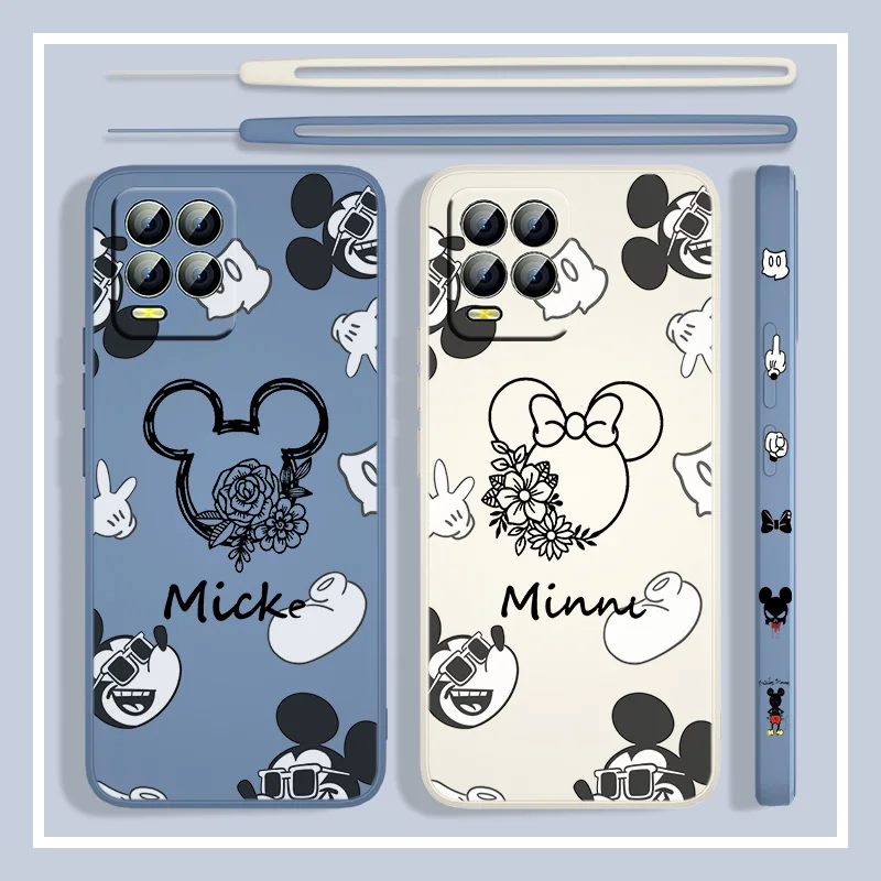 

Disney Minnie Mickey Money For Realme Q3S GT 2 S7 ST S2 C25Y C21Y C11 C17 Narzo 50A 50i 30 20 Liquid Left Rope Phone Case Capa