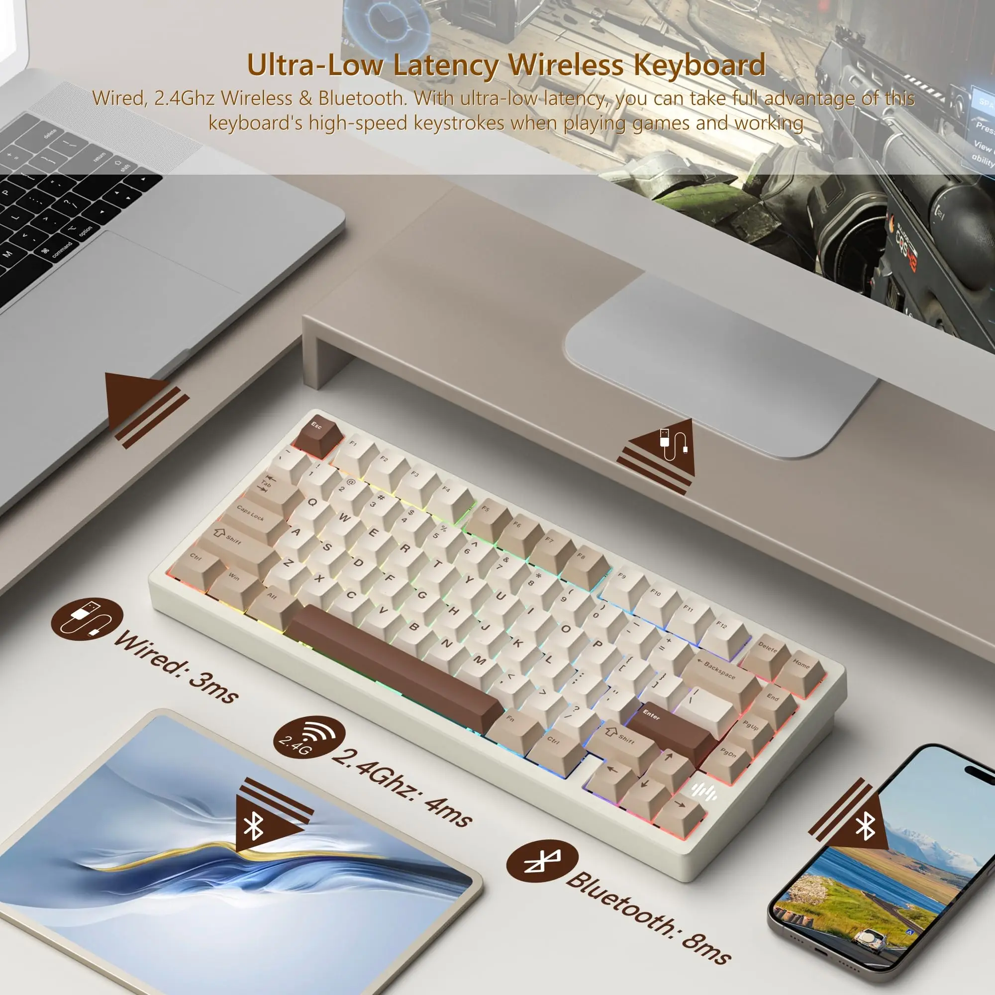 Womier RD75 Pro Aluminum Mechanical Keyboard 3 Modes QMK/VIA