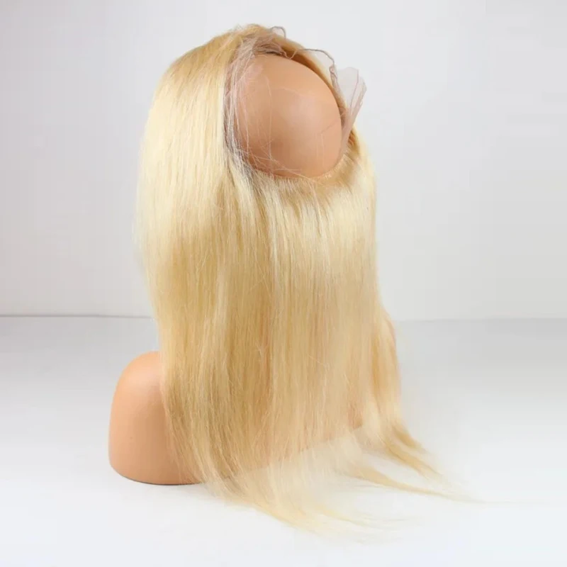 613 Color Honey Blonde 360 Lace Frontal Closure Straight Human Hair Remy Transparent Lace Frontal 16 18 20 Inch Pre-Plucked