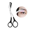 Stainless Steel Facial Hair Removal Shaver Cutter Eyebrow Trimmer Scissors Color Titanium with Comb Removable Makeup Accessories 1