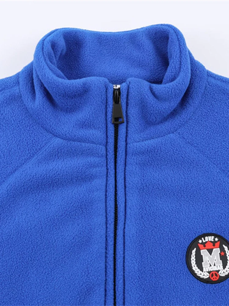 Ski Soft-Touch Stoff Übergroße Jacke Damen Sportlicher Stehkragen Laternenärmel Reißverschluss Loser Mantel Frühling Neue Damen-Oberbekleidung – Detail 5
