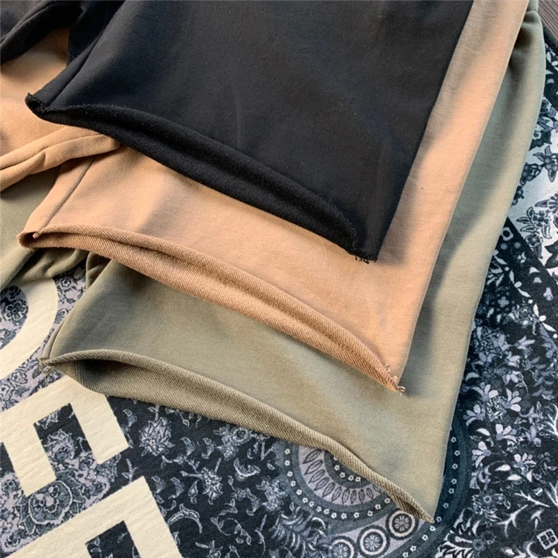 Good Quality Season 6 Kanye West Fashion Blank Shorts Men 1:1 Zipper Pockets Terry Cotton Solid Ye Women Breeches Sweat Shorts 6