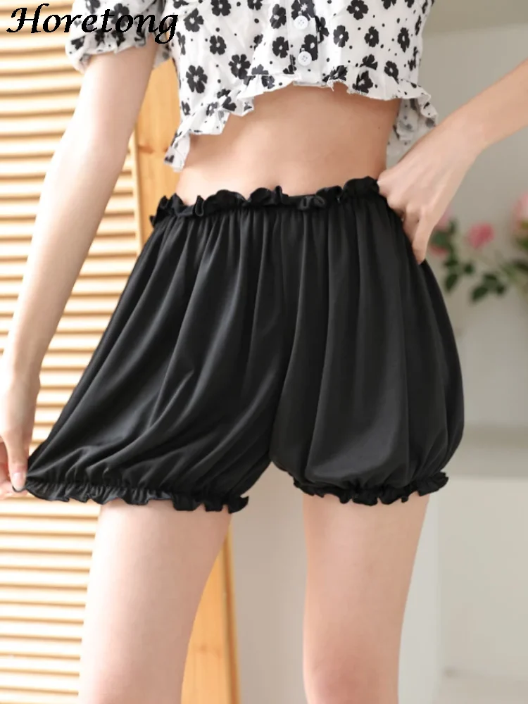 Safety Shorts Women Solid Casual High Waist Simple Female Bloomers Korean Anti Chafing Under Skirt Sweet Underwear safety shorts,high waist shorts