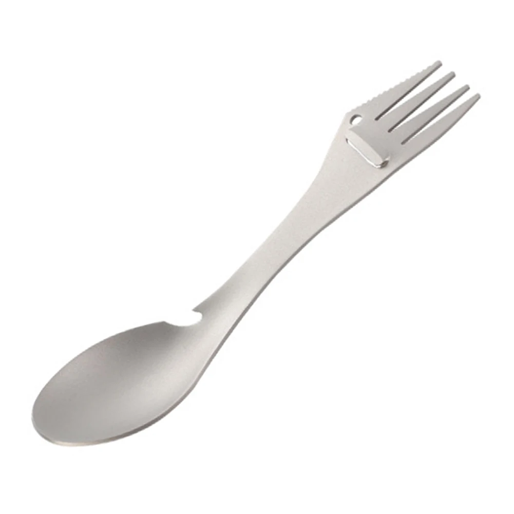 

1pc Multifunctional Fork Spoon Lightweight Rust-free Wear-resistant Onepiece Molding Process Curved Design For Camping Picnics