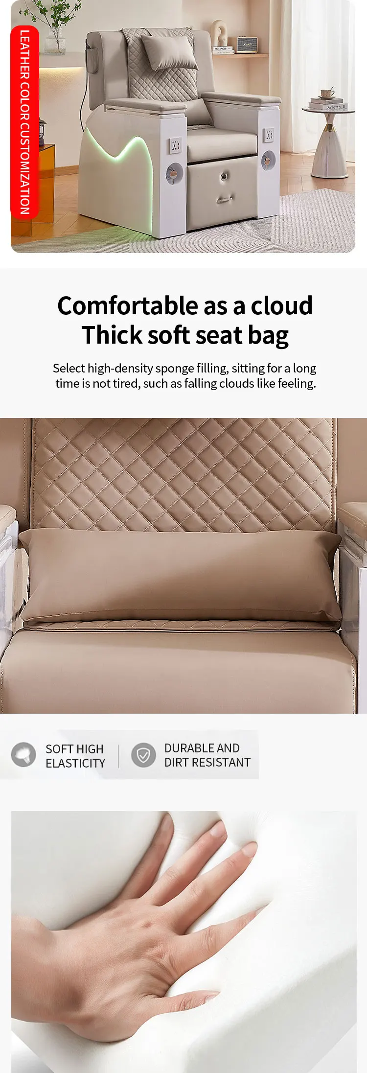 Pedicure Manicure eyelash sofa Electric recliner chair Foot wash sauna foot bath One-legged chair Multi-functional beauty chair