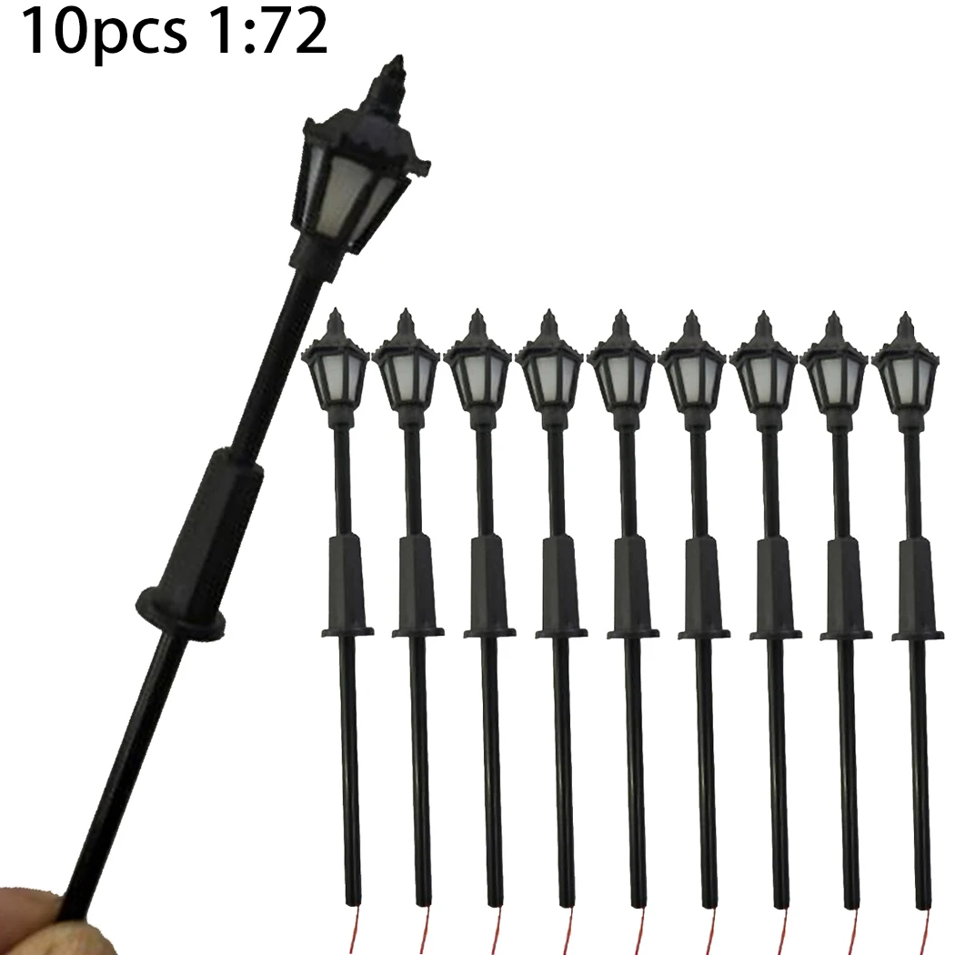 10 Pcs 1:72 Street Lights Models Voltage 3V Railway Train Lamp Post 00 Gauge Plastic Street Lights LED In Stock