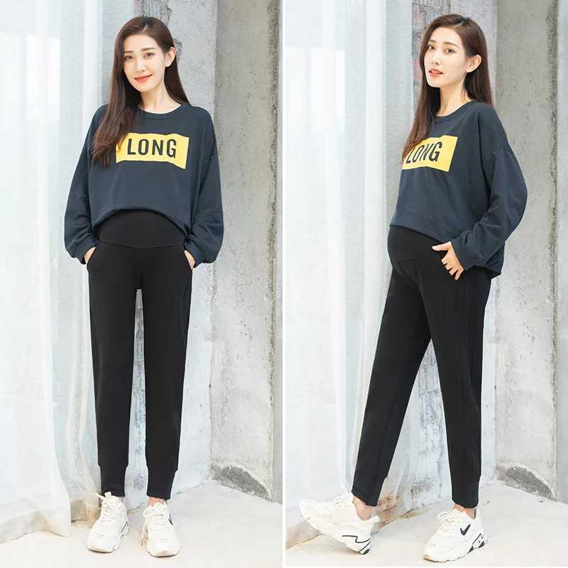 2024 Winter Oversize Thicken Pants for Pregnant Women Adjustable Pregnancy Ladies Warm Plush Trousers Loose Maternity Clothings 3