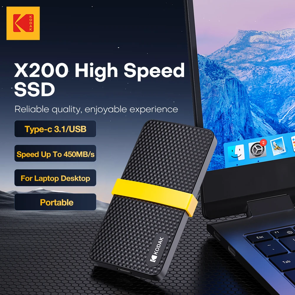 コダック X200 外付けSSDハードドライブ HD Externo 1TB USB3.1 ミニ