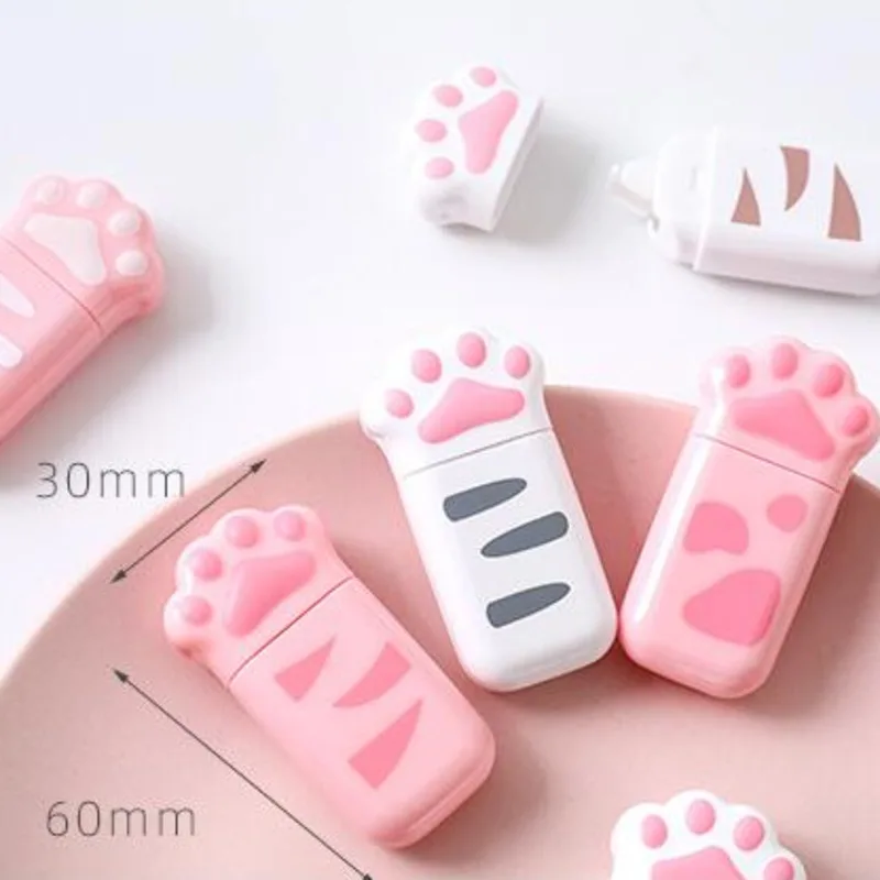 Lytwtw의 사랑스러운 귀여운 고양이 발톱, 교정 테이프, 사무실 문구류, 학교 용품 선물, 멋진 물건 교정기, 소설, 4 개