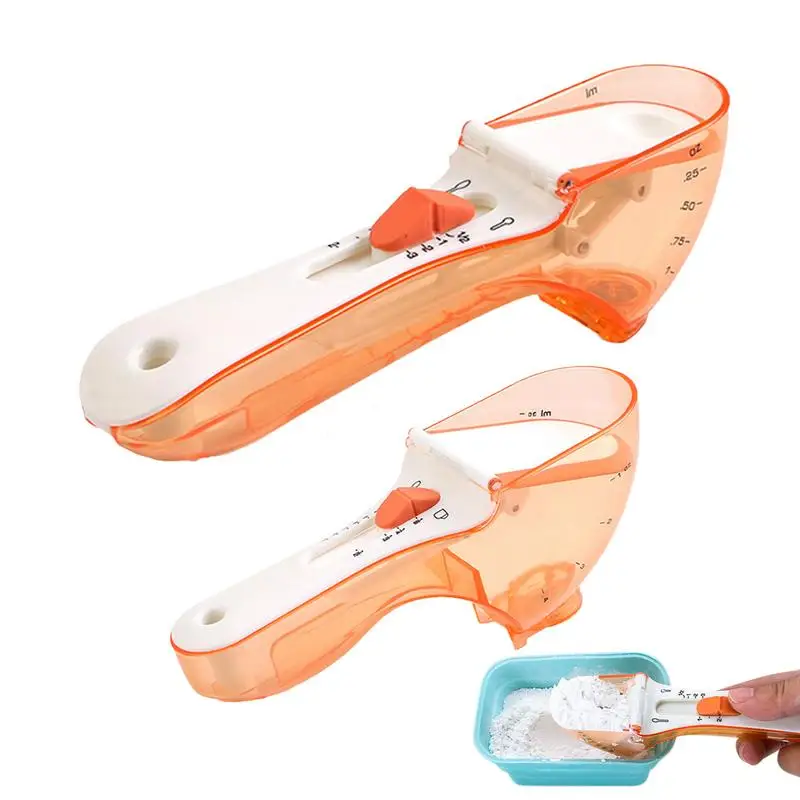 

Adjustable Measuring Spoon Multifunctional Markings Metering Spoon 2pcs Measuring Spoon Clear Scale Marking Measuring Spoon