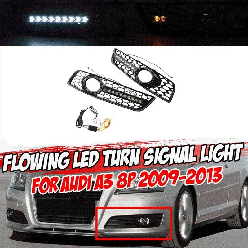 

8P0807682D 8P0807681D сотовая противотуманная фара с оболочкой для детской дневной подсветки автомобильные детали для A3 8P 2009-2013