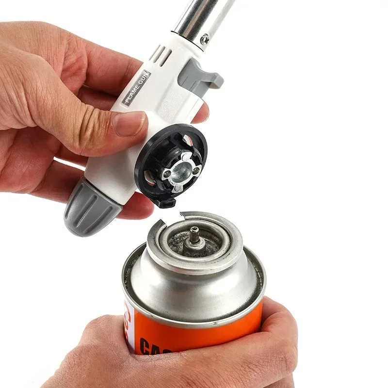 Auto-Ignition Butane Gas Torch - Adjustable Flame Welding & Cooking Gun for BBQ, Camping & Soldering, Portable Blow Torch with