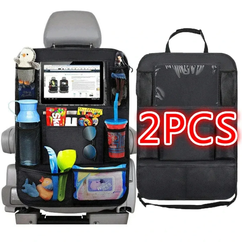 Car Seat Back Organizer 9 Storage Pockets Touch Screen Tablet Holder Protector Kids Children Car Accessories