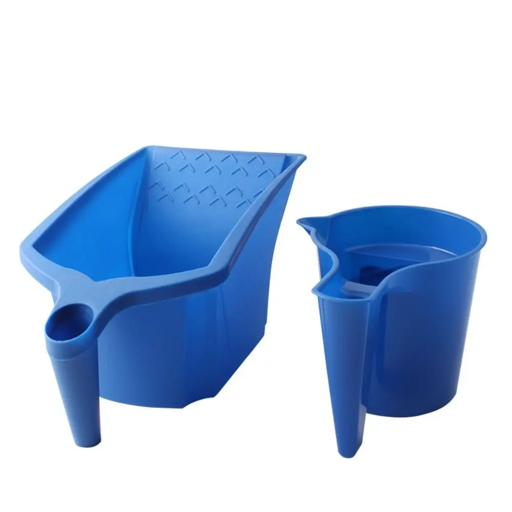 5 Pcs Holding Paint Cup Painting Bucket Roller Brush Blue Plastic Paint Cups Decorating Home Improvement Supplies Home