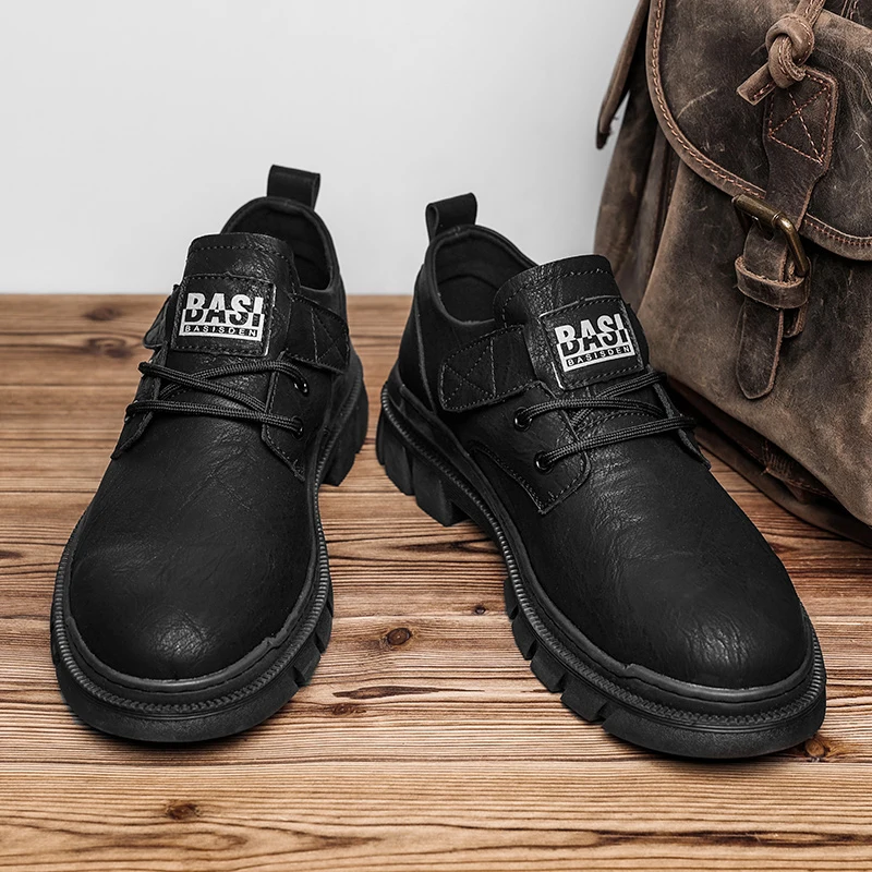 2023 Classic Men's Genuine Leather Shoes Thick Sole Business Shoes Outdoor Men's Casual Shoes Trend Men's Hiking Travel Shoes