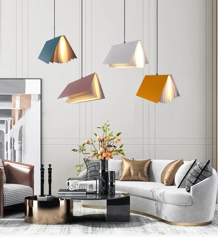 Description Picture 3 of itemCreative Book Design Pendant Light Replica Hanging Lamps Nordic Indoor Decoration Reading Light for Children Room