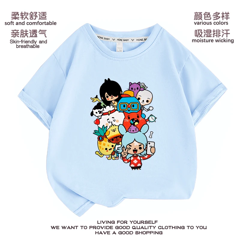 

New Children Game Toca Life World Tshirt Anime Toca Boca Life World Game T Shirt Kids Tops Tee Teenager Oversized Short Sleeve