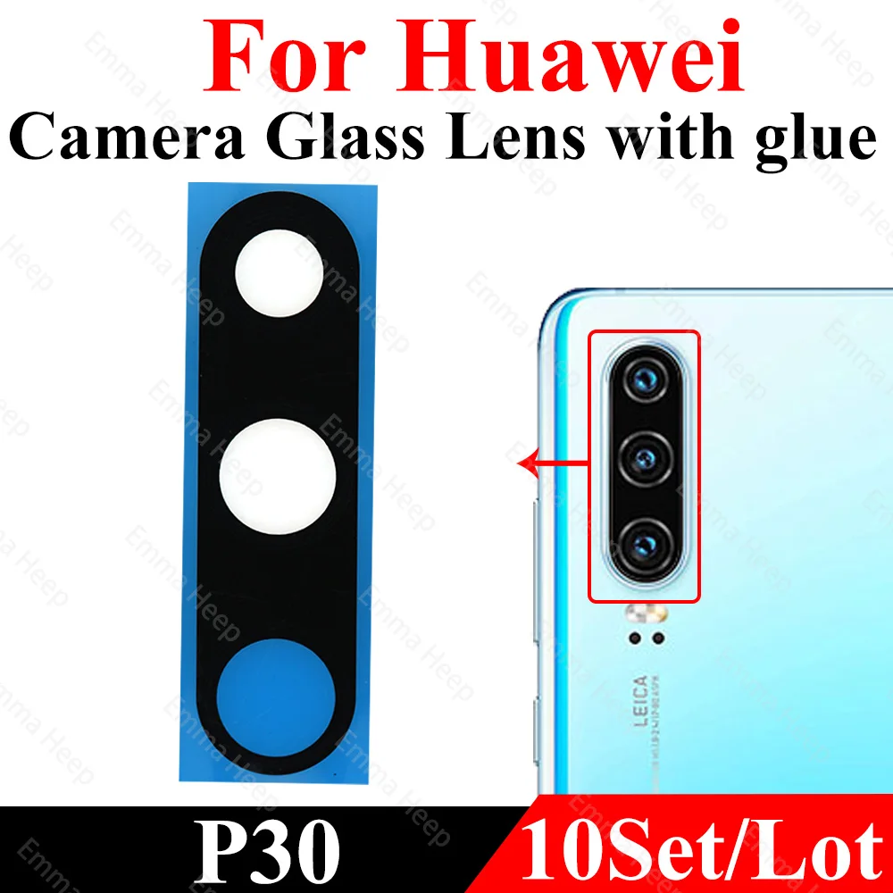 Camera Glass Lens 10pcs for Huawei P30 P40 P50 P20 Pro Lite E P40Lite
