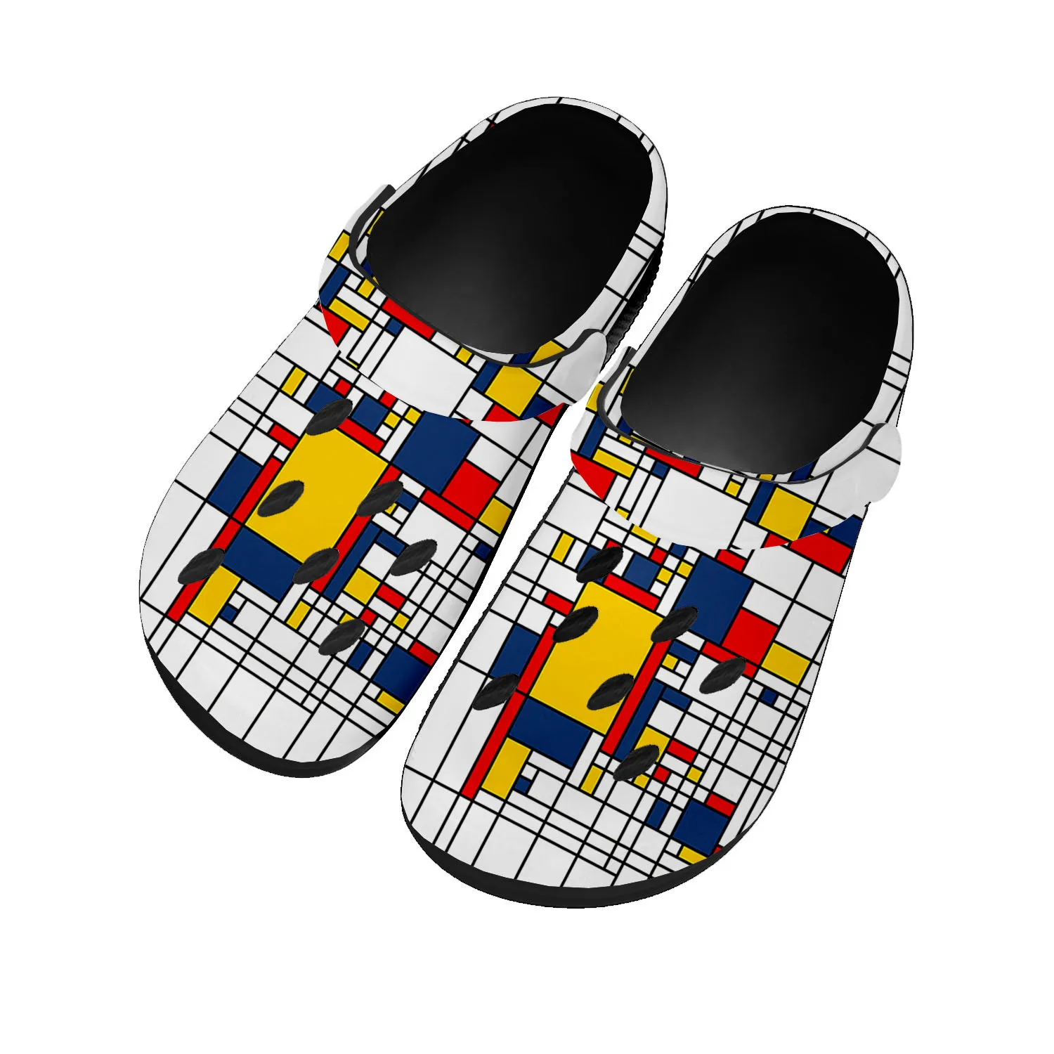 

Mondrian Abstract Art Aesthetic Home Clogs Custom Water Shoes Mens Womens Teenager Sandals Garden Clog Breathable Hole Slippers