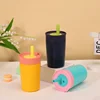 12oz Portable Thermos Cup Coffee Mug Stainless Steel Vacuum Flask Cold&Hot Sport Cup Car Cup with Straw Travel Mug Insulated Cup 6