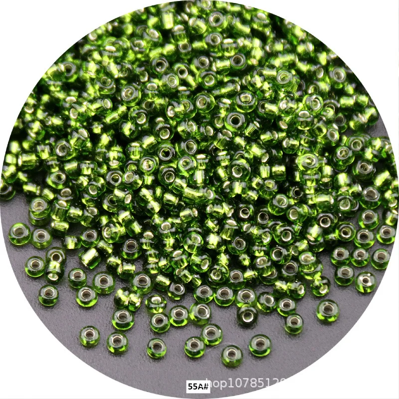 High-Quality Silver-Filled Glass Rice Beads for Jewelry & Clothing - Multiple Sizes Available