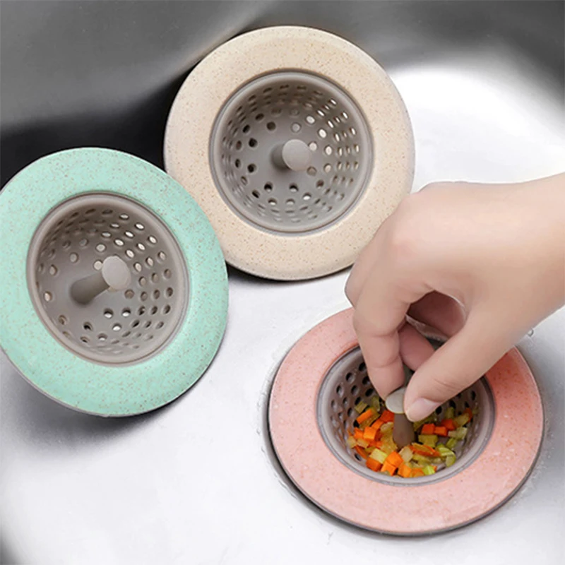 Kitchen Sink Drain Plugs Strainers Bath Drain Stopper Sink Floor Plug Sewer Filter Mesh Hair Catcher Accessory 1 Pcs