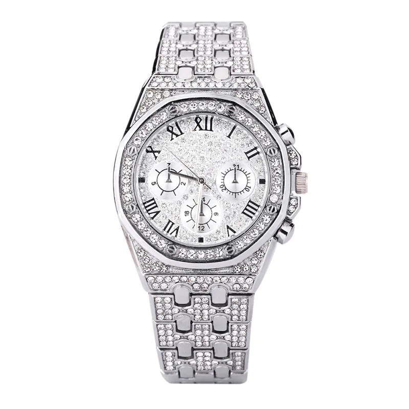 

Quartz Watch New Blast Lady Full Diamond Waterproof Full of Stars Three-eye Set Ladies Watch Luxury Unique Watch Women Watch