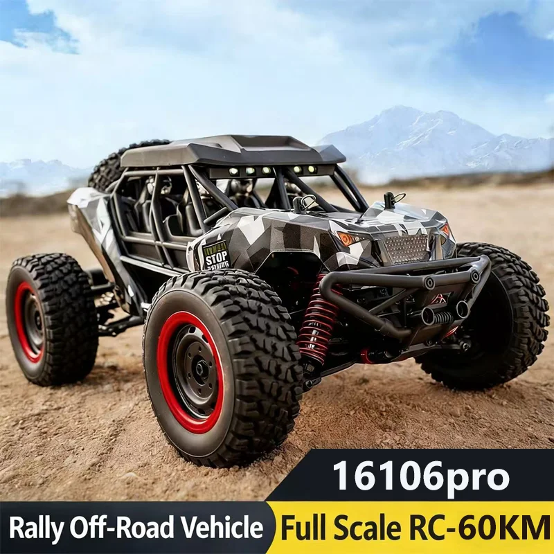 SCY 1:1616106pro 70KM/H 2.4G 4륜구동 RC카 LED 알로이 기어 브러시리스 모터 탑재 1:16 전지형 차량 드리프트 자동차 장난감 (성인용)