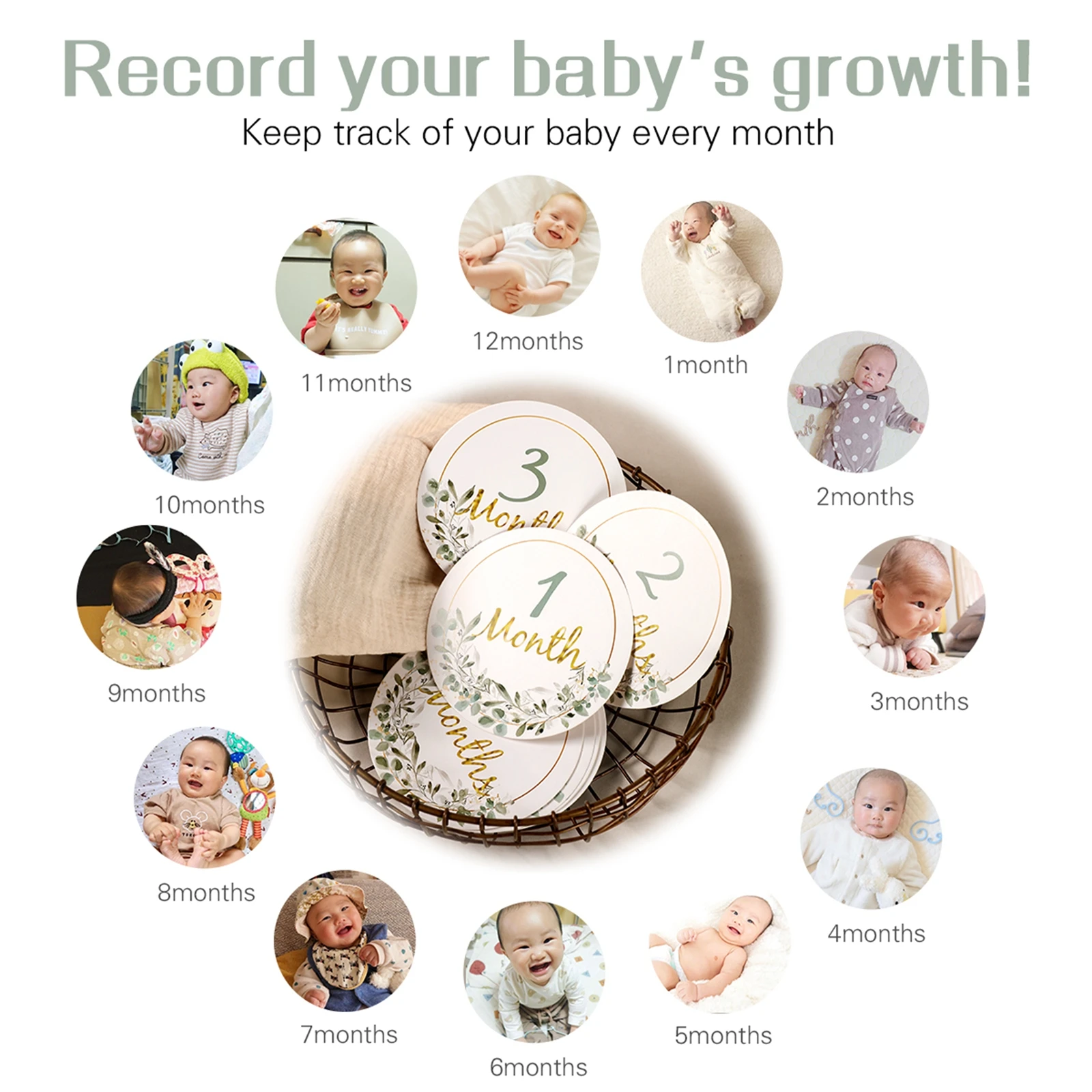 Baby Souvenirs near me 12pcs/lot Baby Milestone Number Monthly Memorial Cards Newborn Baby Wooden Engraved Age Photography Accessories Birthing Gift newborn photoshoot near me