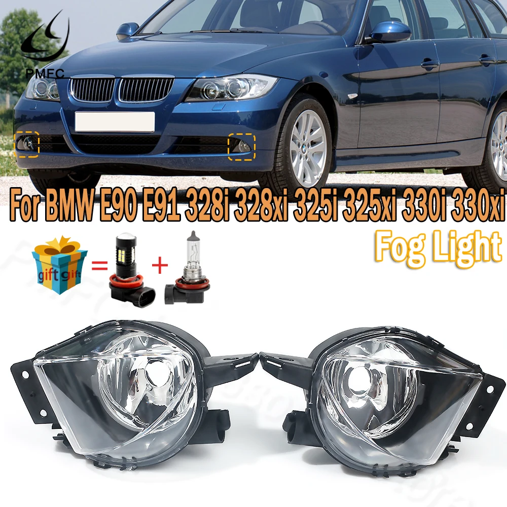

PMFC Автомобильные противотуманные фары передний бампер DRL Противотуманные фары в сборе для BMW E90 E91 328i 328xi 325i 325xi 330i 330xi 2005-2008 63176948374