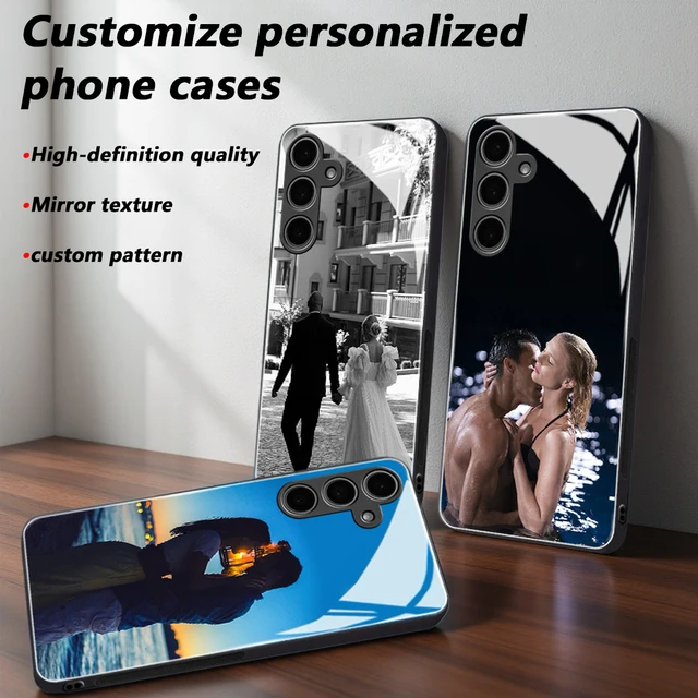 Custom Photo Mirror Glass Phone Case for Samsung Galaxy A57/A37/A17/A16/A15/A14/A13 5G/A04S/A05S/A56/A55/A54/A35/A34/F/M 1
