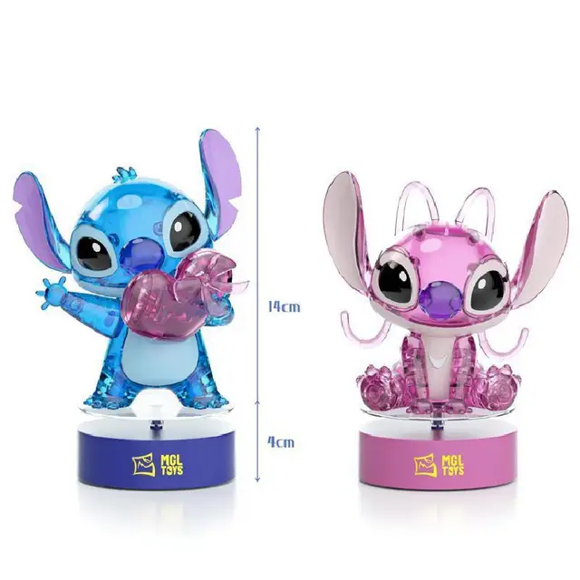 Disney Genuine Stitch Ahn'qiraj Crystal Blocks Diy Patchwork Lilo&stitch Table Decoration Boutique Toys Valentine's Day Present 2