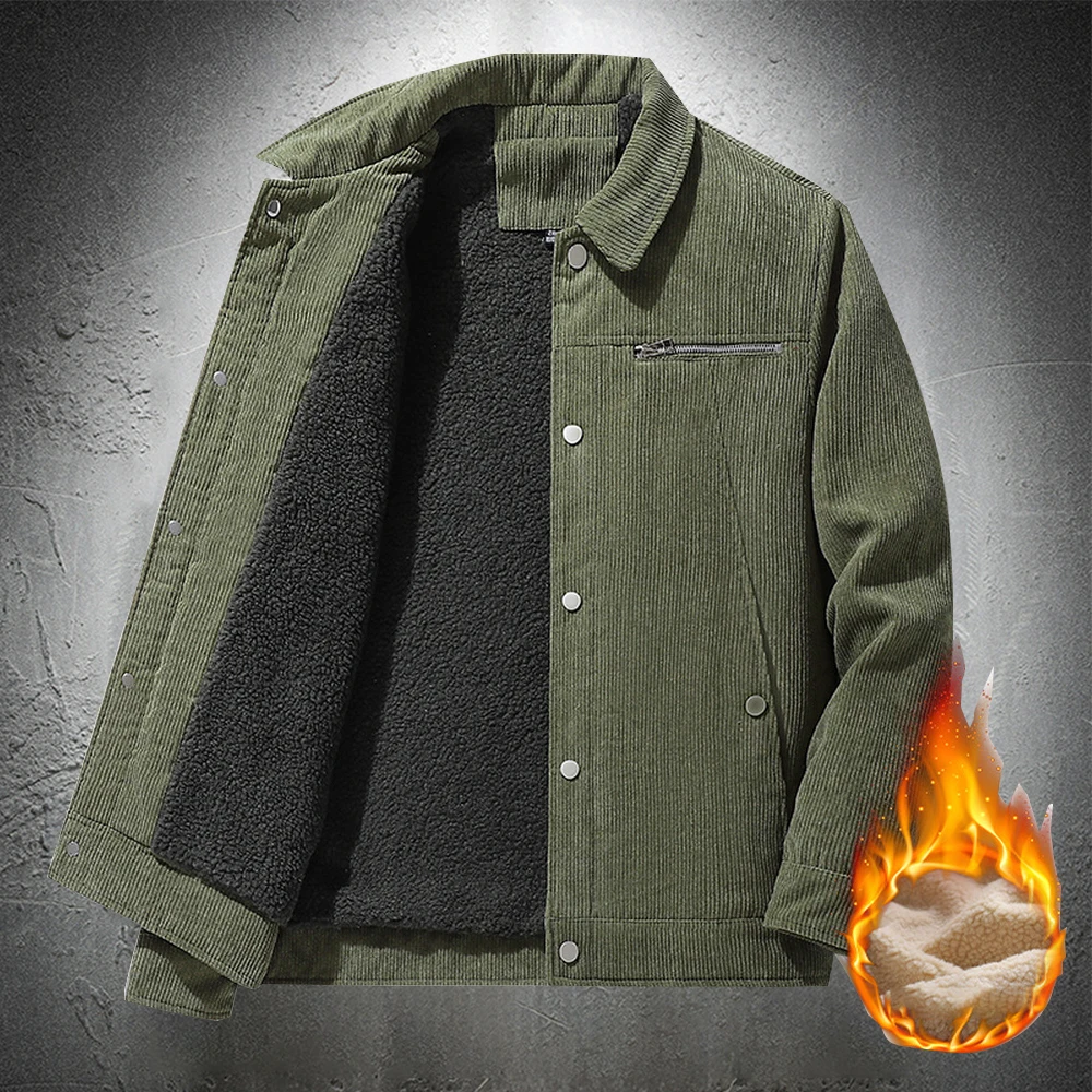 Corduroy Autumn Winter Jacket Men Men's Winter Fur Jacket Men's