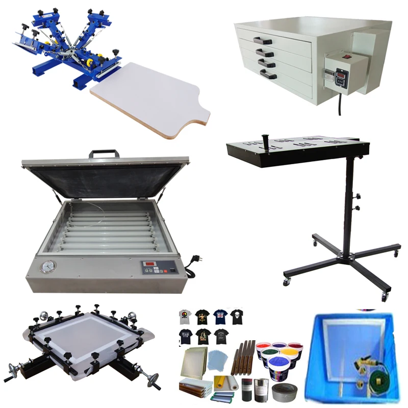 

4 color 1 station micro-registration T-shirt flat press screen printer/ printing press machine