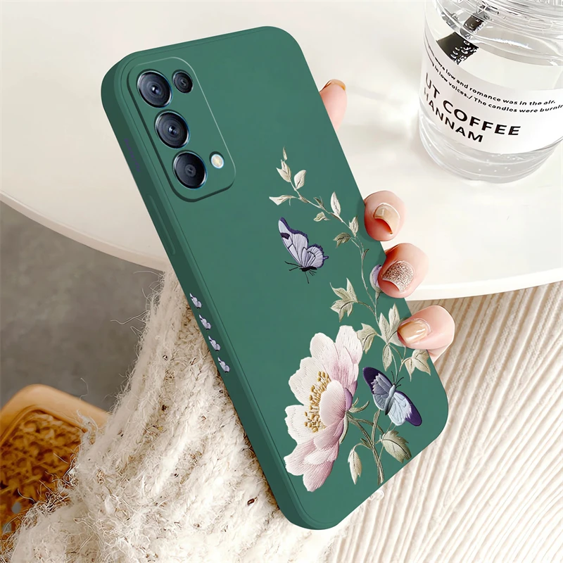 Purple Butterfly Flowers Shockproof Silicone Phone Case - Soft Bumper Back Cover