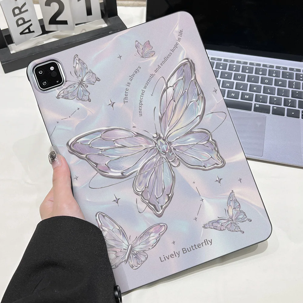 Matte Kawaii Healing Vibe Tablet Case with Playful Illustration Feel