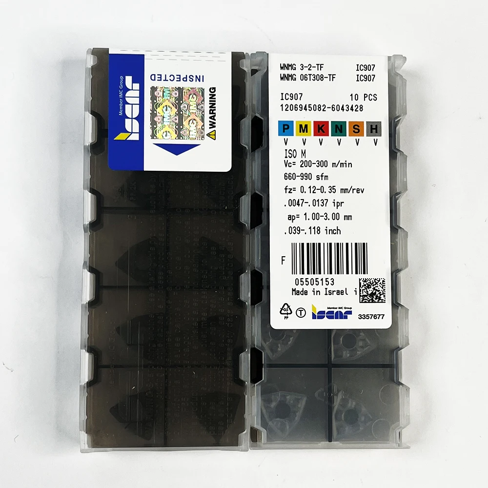

HUAZHICHUN 10 шт. WNMG 06T308-TF IC907 карбидные вставки внешний токарный инструмент обработка стали токарные вставки