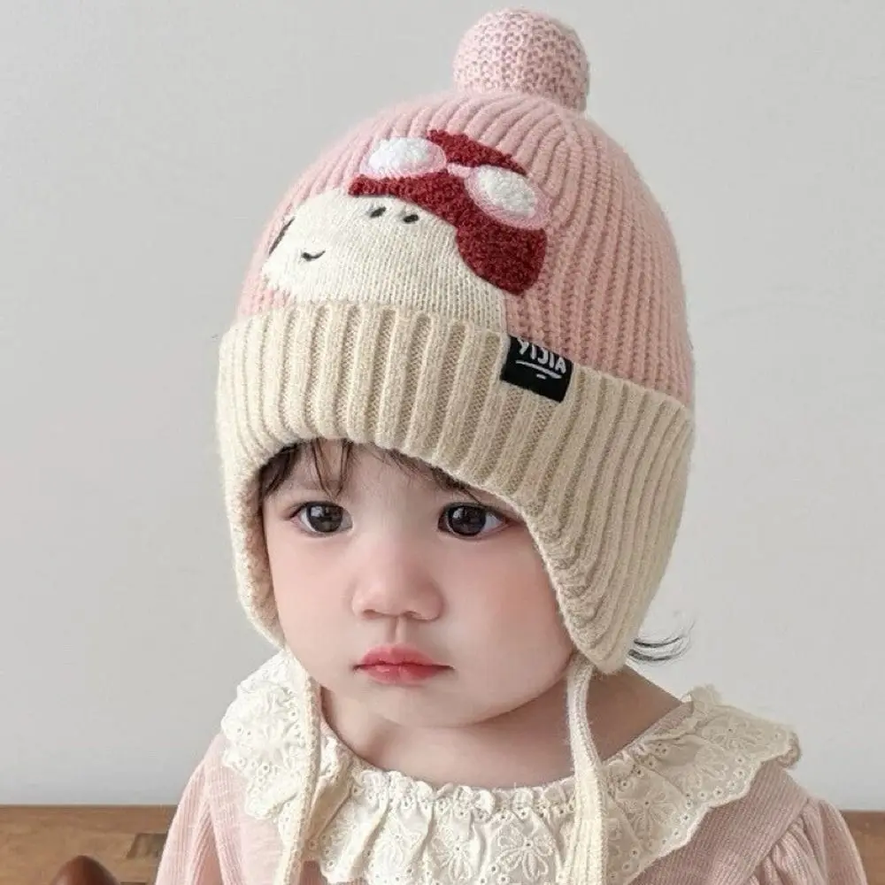 Fashion Cute Cartoon Children Hat Cold Proof Thickned Ear Protection Hat Windproof Warm Knitted Hat Winter