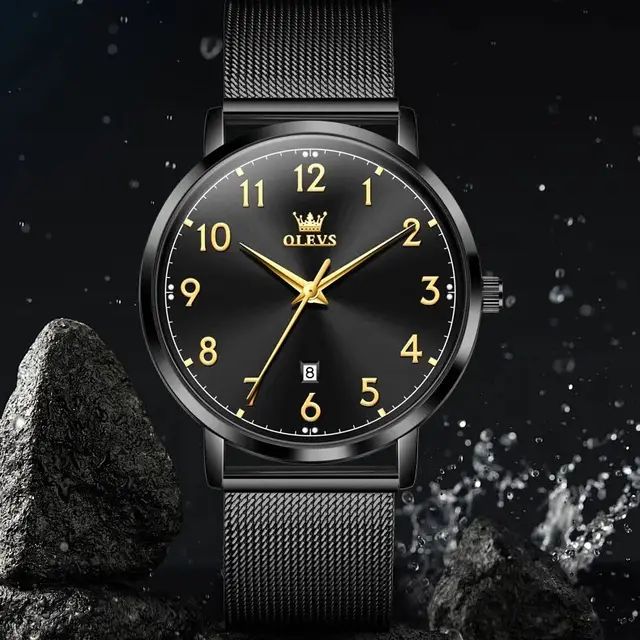 OLEVS 5653 Luxury Brand Men Watch Simple Thin Shell Quartz Men's Watch Classic Scale Digital Business Date Waterproof Men Watch