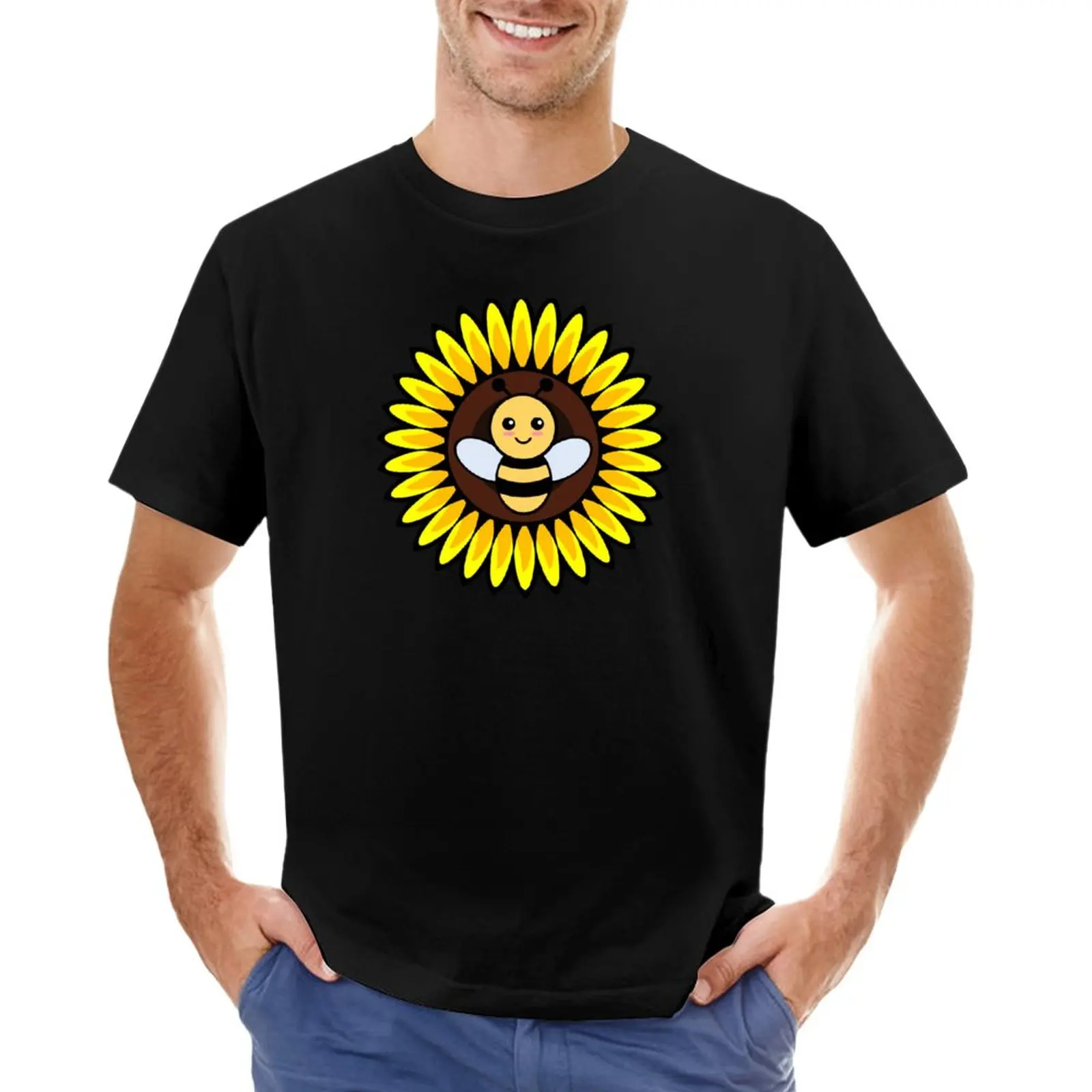 

bee on a sunflower T-Shirt boys t shirts plus size t shirts mens cotton t shirts