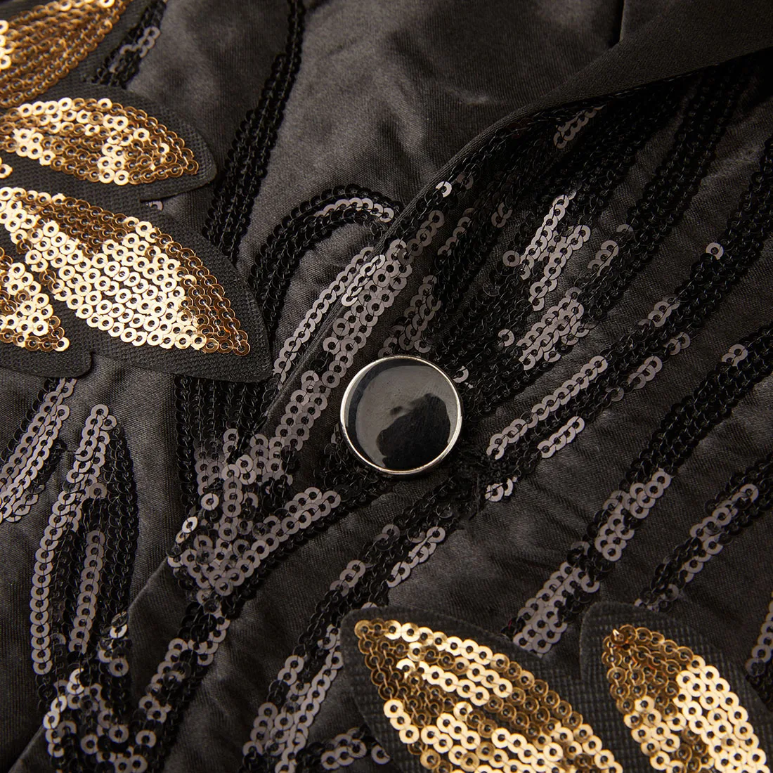 Gold Appliques Luxury Sequin Men Suits 2Pieces Set Jacket With Pants For Wedding Formal Peaked Lapel Slim Fit Groom Wear Tuxedos
