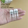 50/100 PCS/lot 22*40mm 8ml Tiny Glass Small Bottles Decorative Glass Jars Silver Screw Cap Vial Mini Containers Bottles 2