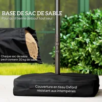 Outsunny Parasol de jardin exterieur parasol double rectangulaire 4,6L x 2,7l x 2,4H m avec ouverture fermeture manivelle, sacs de lestage et base inclus, pour balcon, piscine, gris 5