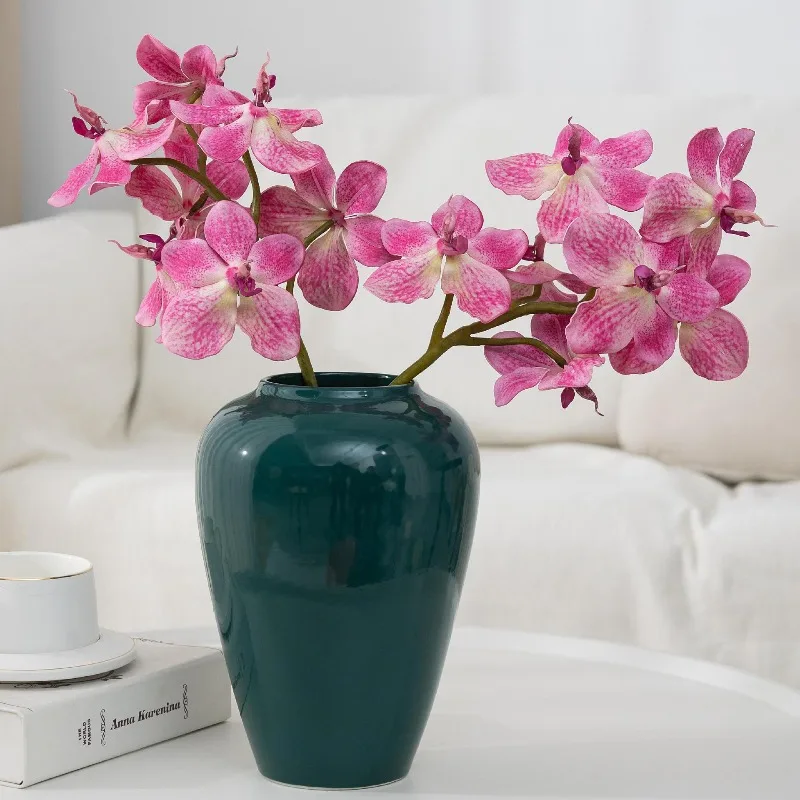 2 Stück True Touch Künstliche Bandai-Orchideen Zweig Kunststoff Gefälschte Blumen Hochzeitsdekoration Rosa Schmetterling Orchidee Simulationsblume