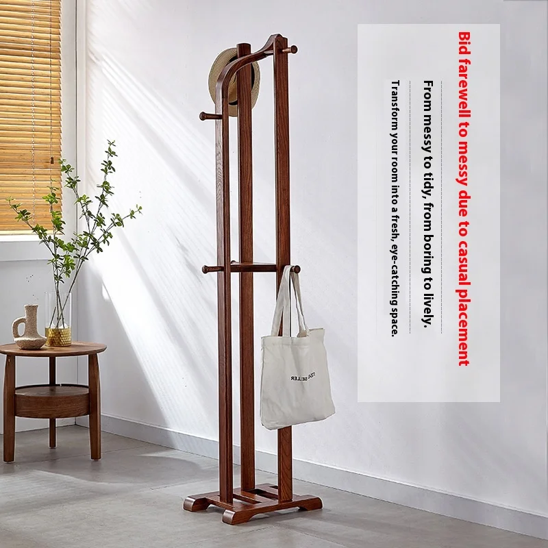 Haarpflege für Schlafzimmer zu Hause mit Kleiderbügel aus Massivholz, Bodenaufhänger, für Kleidung mit Hutablage im Spitzendesign