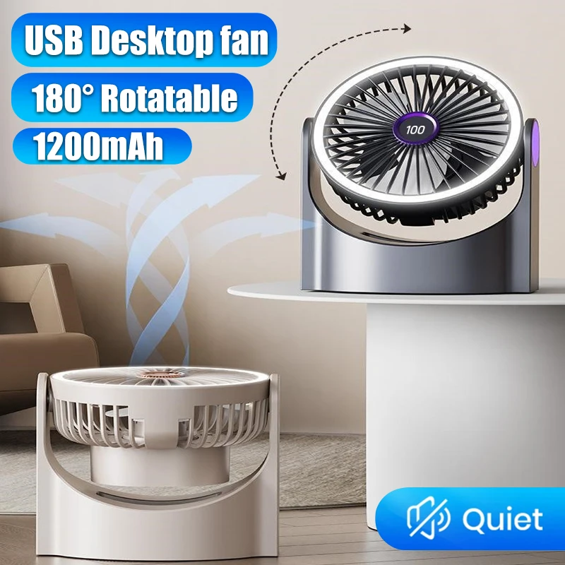 Type C Charging Electric Fan 100 Speed Bladeless Quiet Rotatable Portable Rechargeable Strong Wind High Endurance Handheld Fans