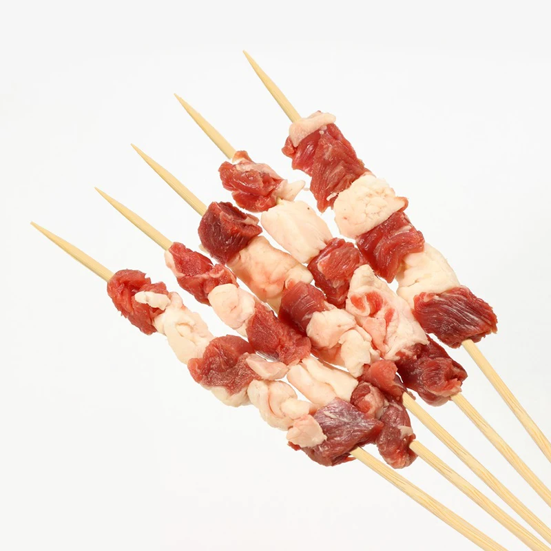 100pcs Barbecue Party Disposable Bamboo Wooden BBQ Skewers Food Bamboo Meat Tool Long Sticks Catering Grill Camping