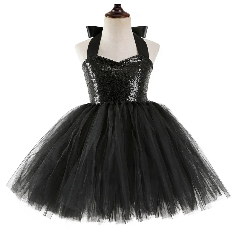Halloween Child Animal Cat Cosplay Girls Costume Sequins Nylon Mesh Tutu Dress Headdress Tail Kids Birthday Party Fancy Dresses cosplay costume animal tutu skirt outfit kids girls dress halloween dress outfit