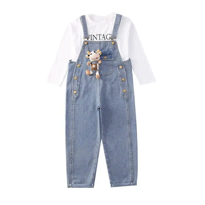 YourSeason Spring Baby Overalls Fashion Cartoon Bear Jumpsuits Pants For Girl Size Cotton Jeans Korean Clothing |